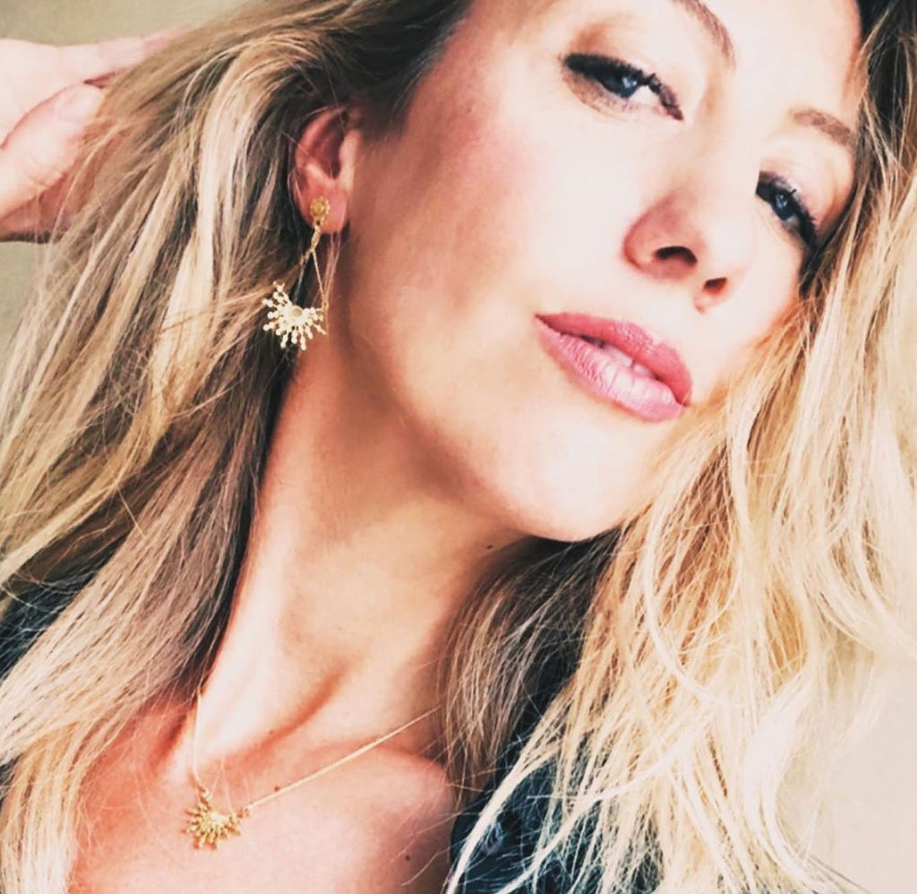 Etrusca Radiating Bead Gemstone Pendant: Rose Quartz