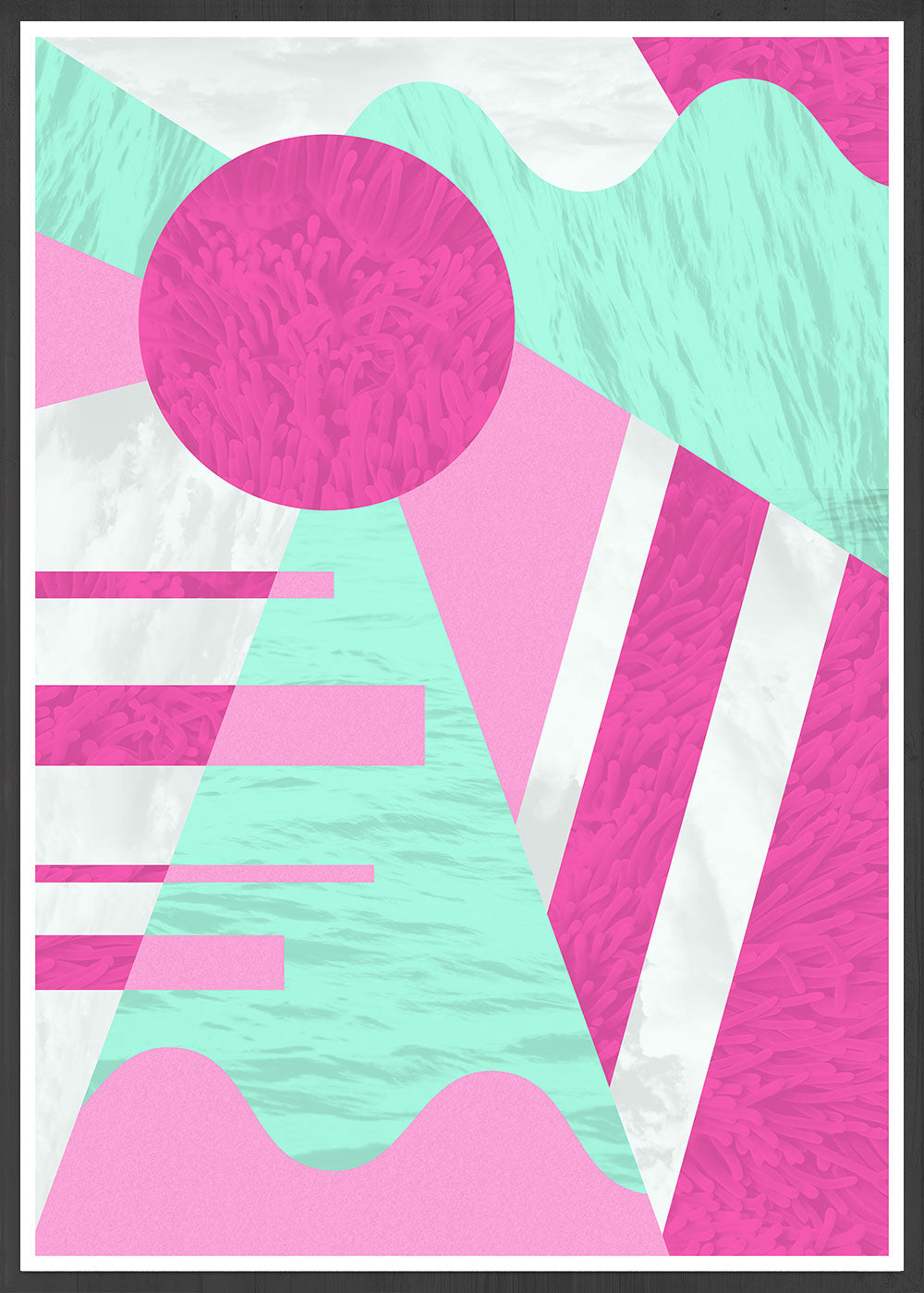 Neon Coral Retro 80s Print