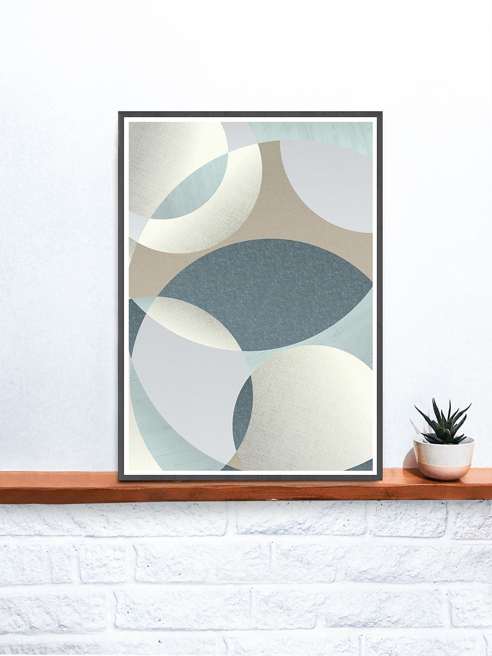Neutral Swirls Circle Pattern Print