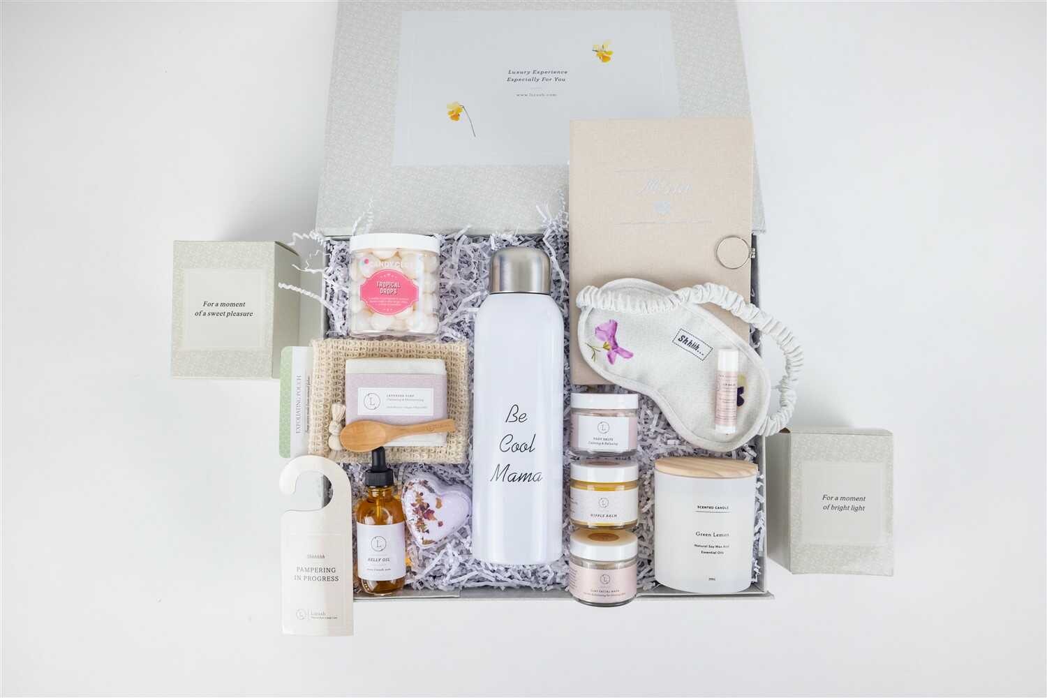Pampering Natural Skincare Gift Set of 14 Items for New Mom