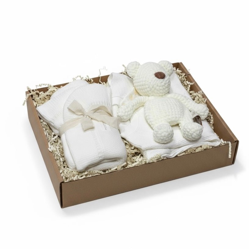 Newborn Knit Gift Box Cream and White 0 to 6 Months