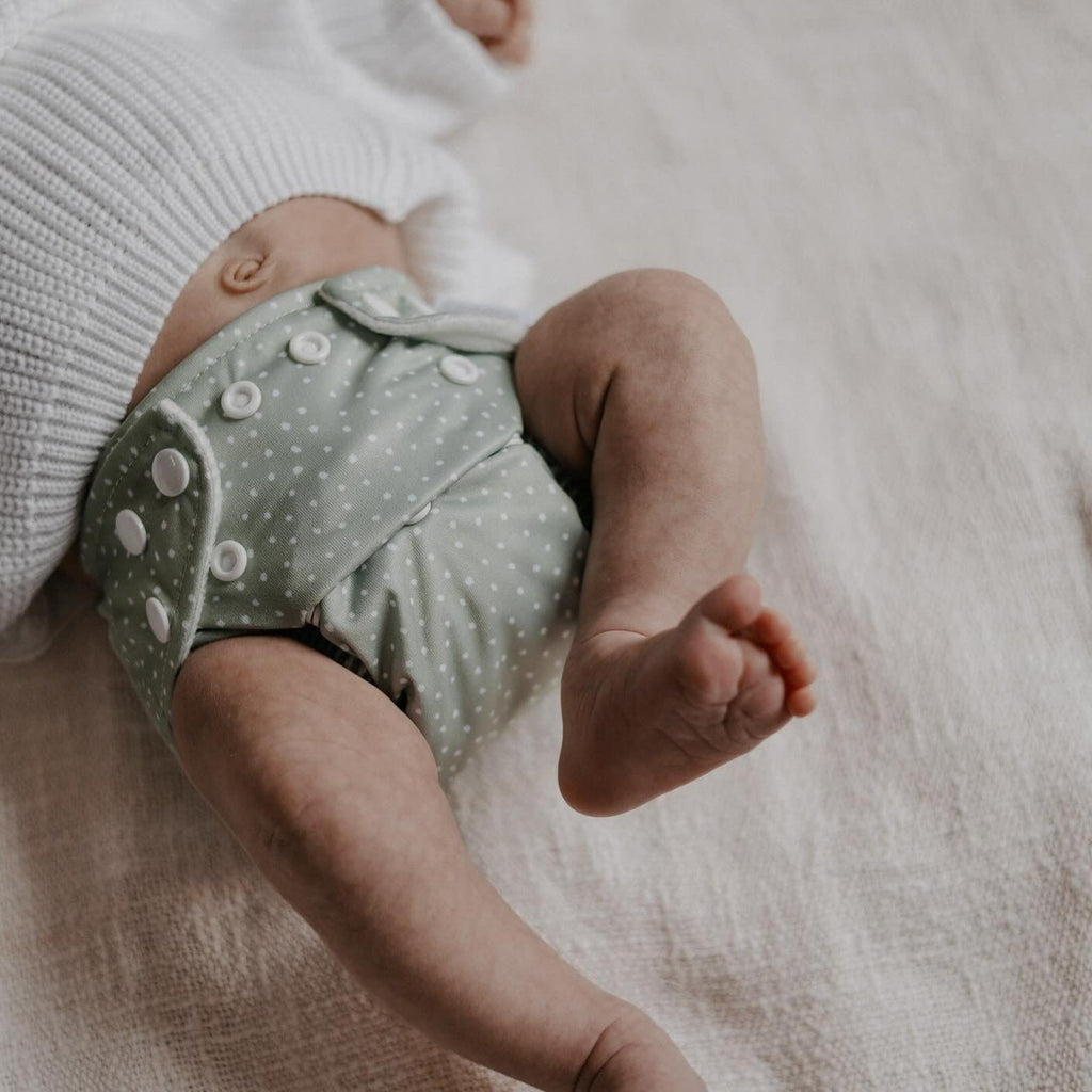 Newborn Reusable Cloth Nappy in White