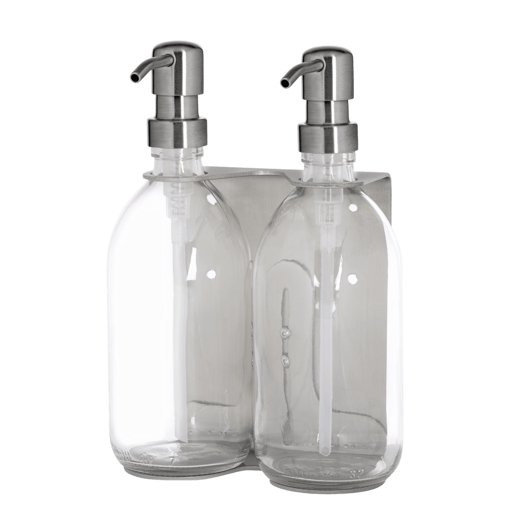 Nickel Double Wall Mounted Soap Dispenser