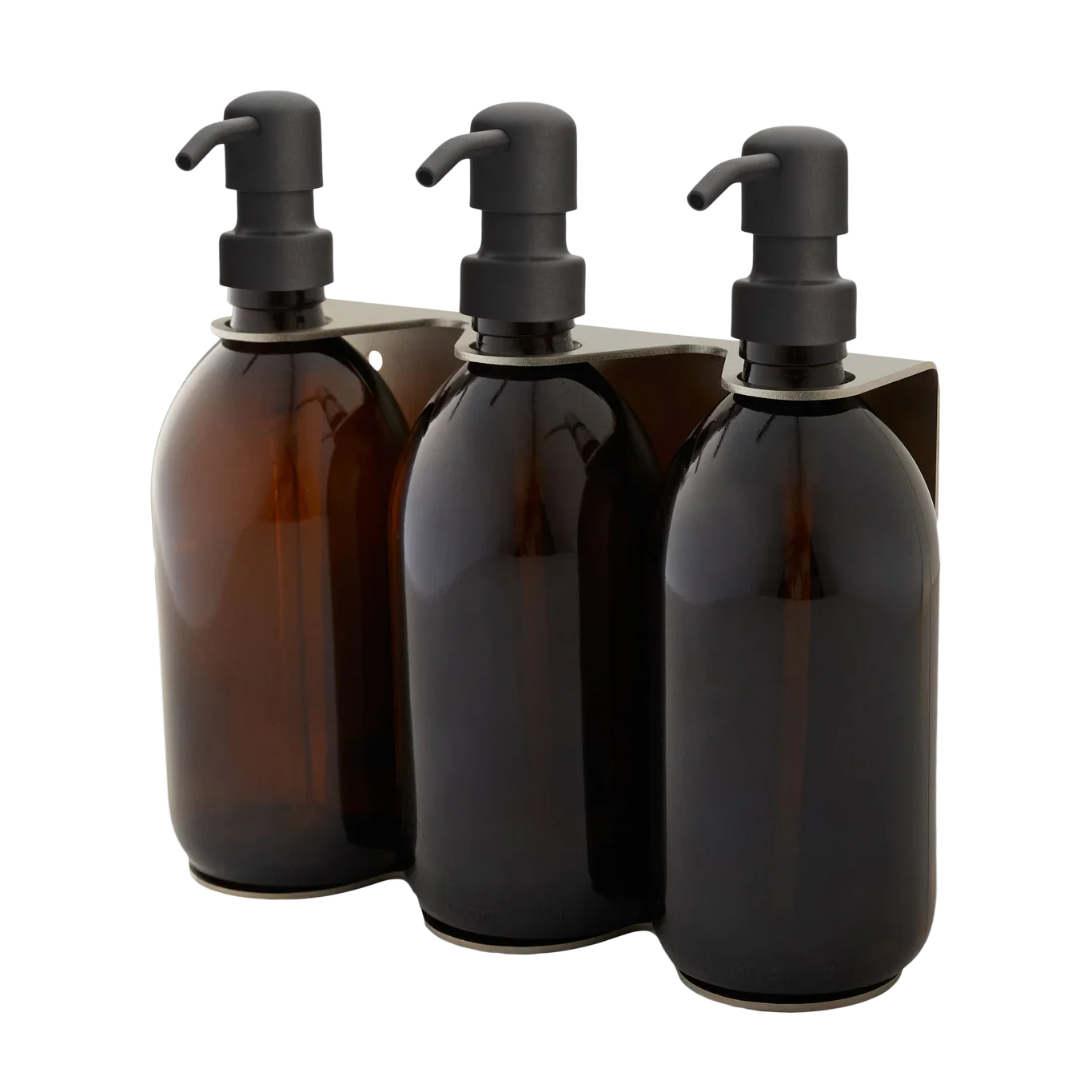 Nickel Triple Wall Mounted Soap Dispenser