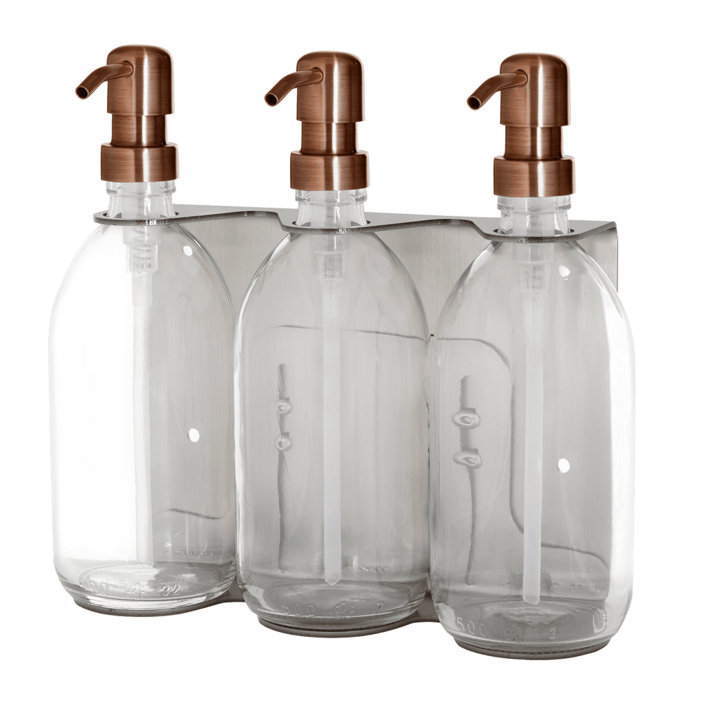 Nickel Triple Wall Mounted Soap Dispenser