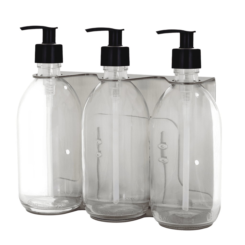 Nickel Triple Wall Mounted Soap Dispenser