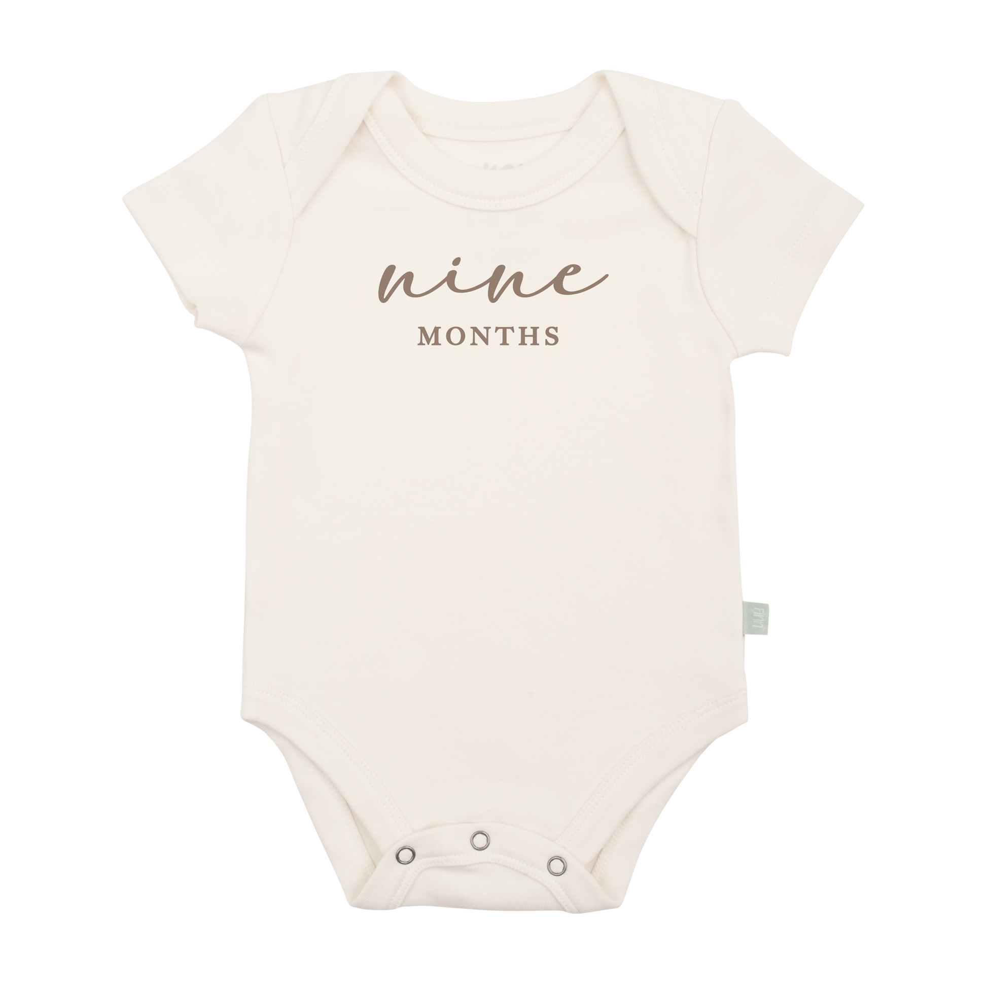Graphic Bodysuit Nine Months Milestone Taupe
