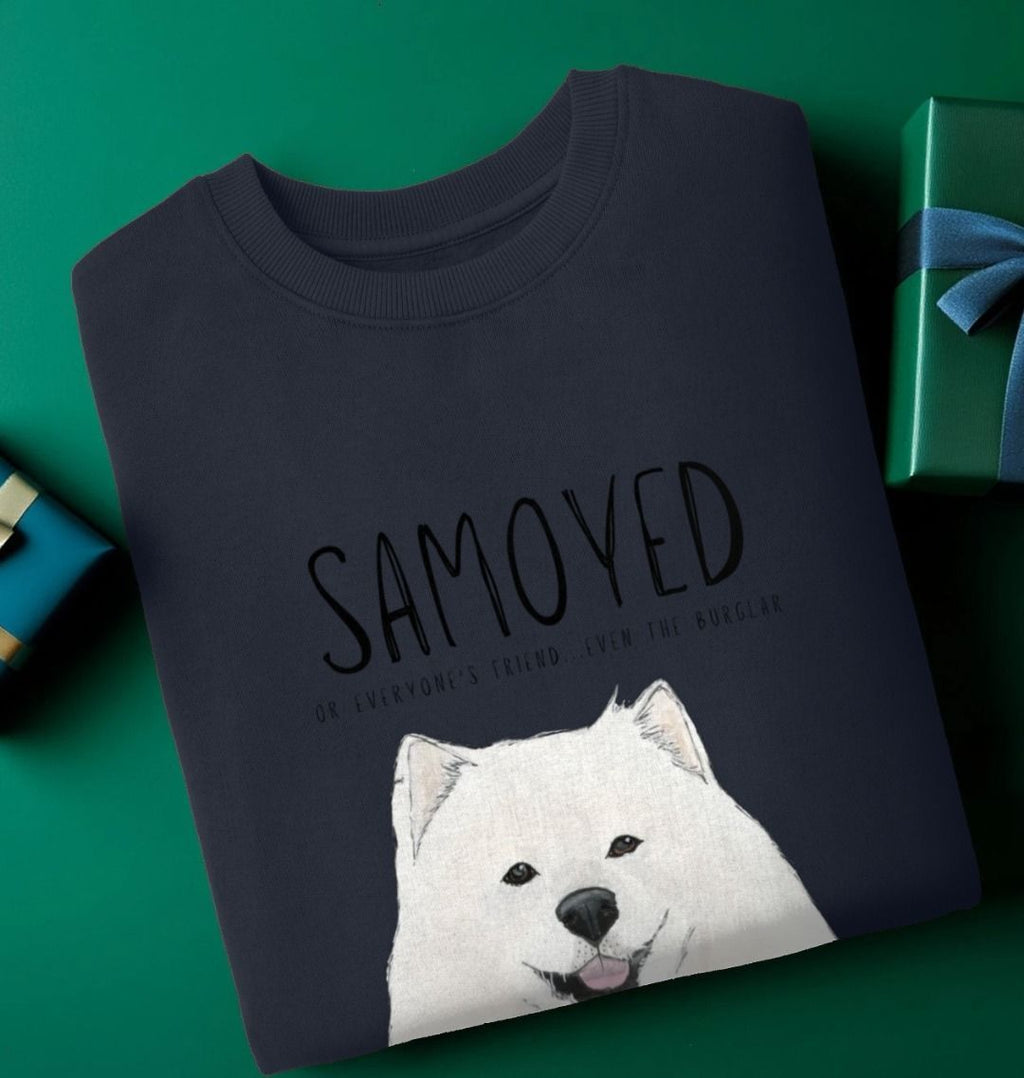 Warm, Fluffy & Slightly Suspicious – Samoyed Crewneck Sweatshirt