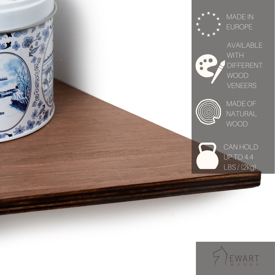 Birch Plywood Corner Shelf – Sleek & Space-Saving Design by Ewart Woods at www.brixbailey.com