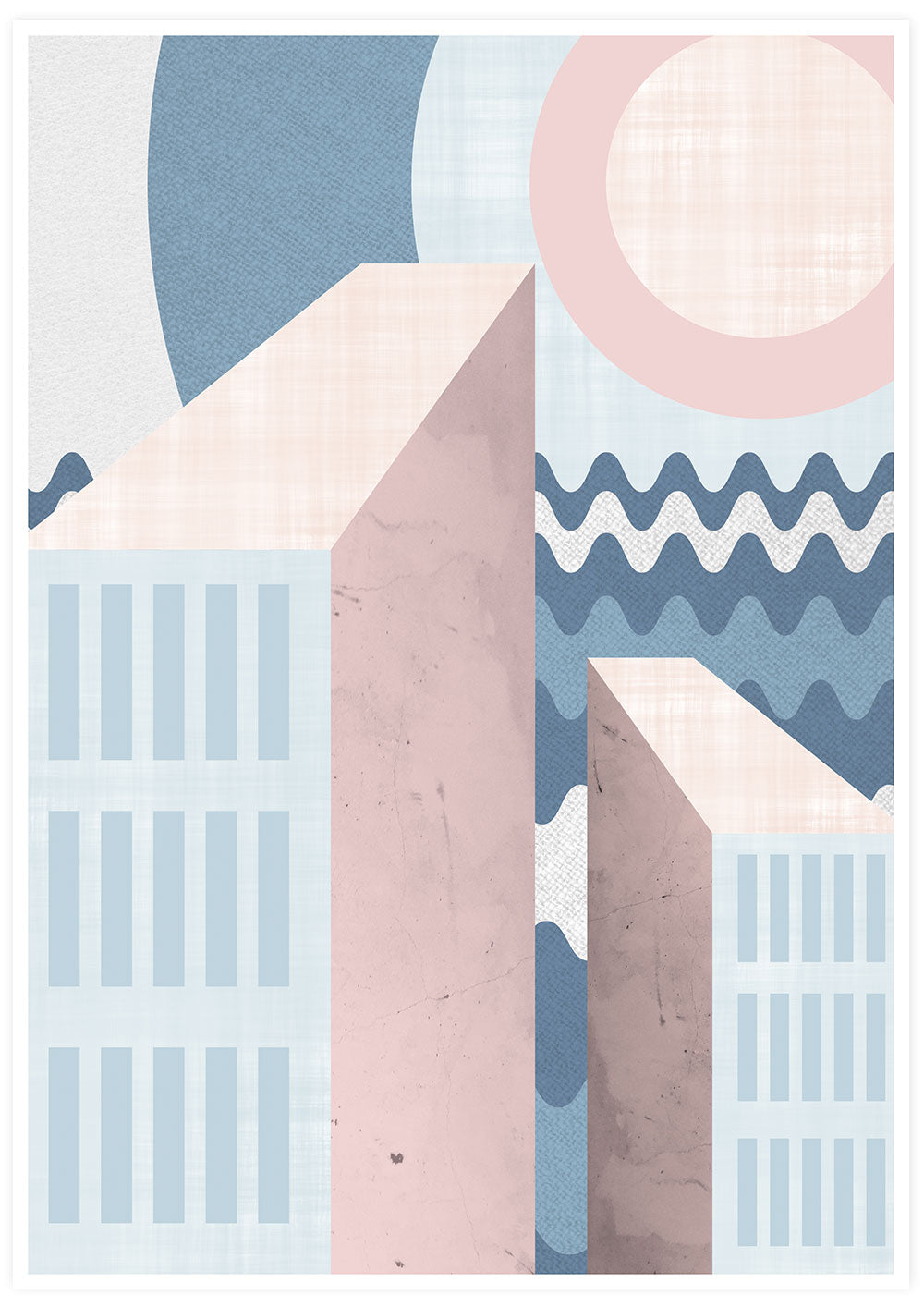 Seaside Hotel Illustration Art Print