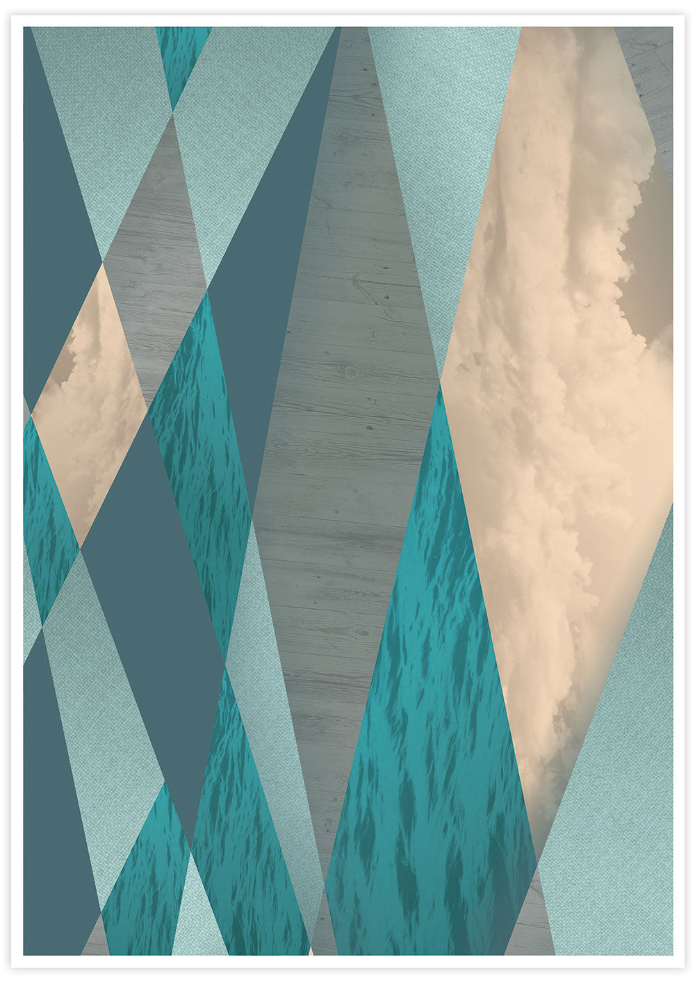 Ocean Tones Geometric Ocean Print