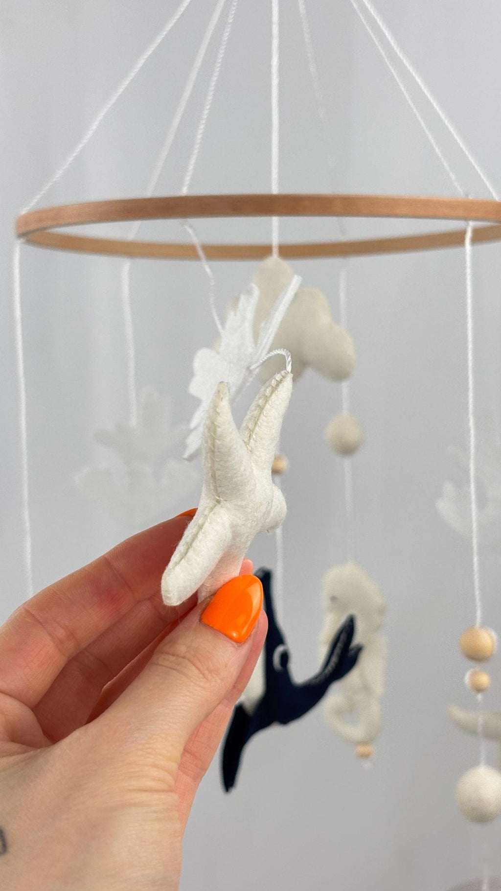 Ocean Whispers Cot Mobile with Felted Sea Creatures