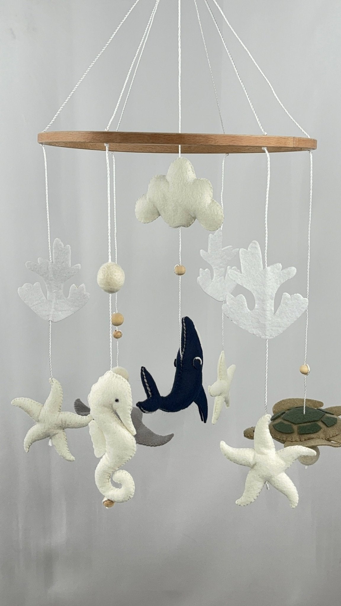 Ocean Whispers Cot Mobile with Felted Sea Creatures