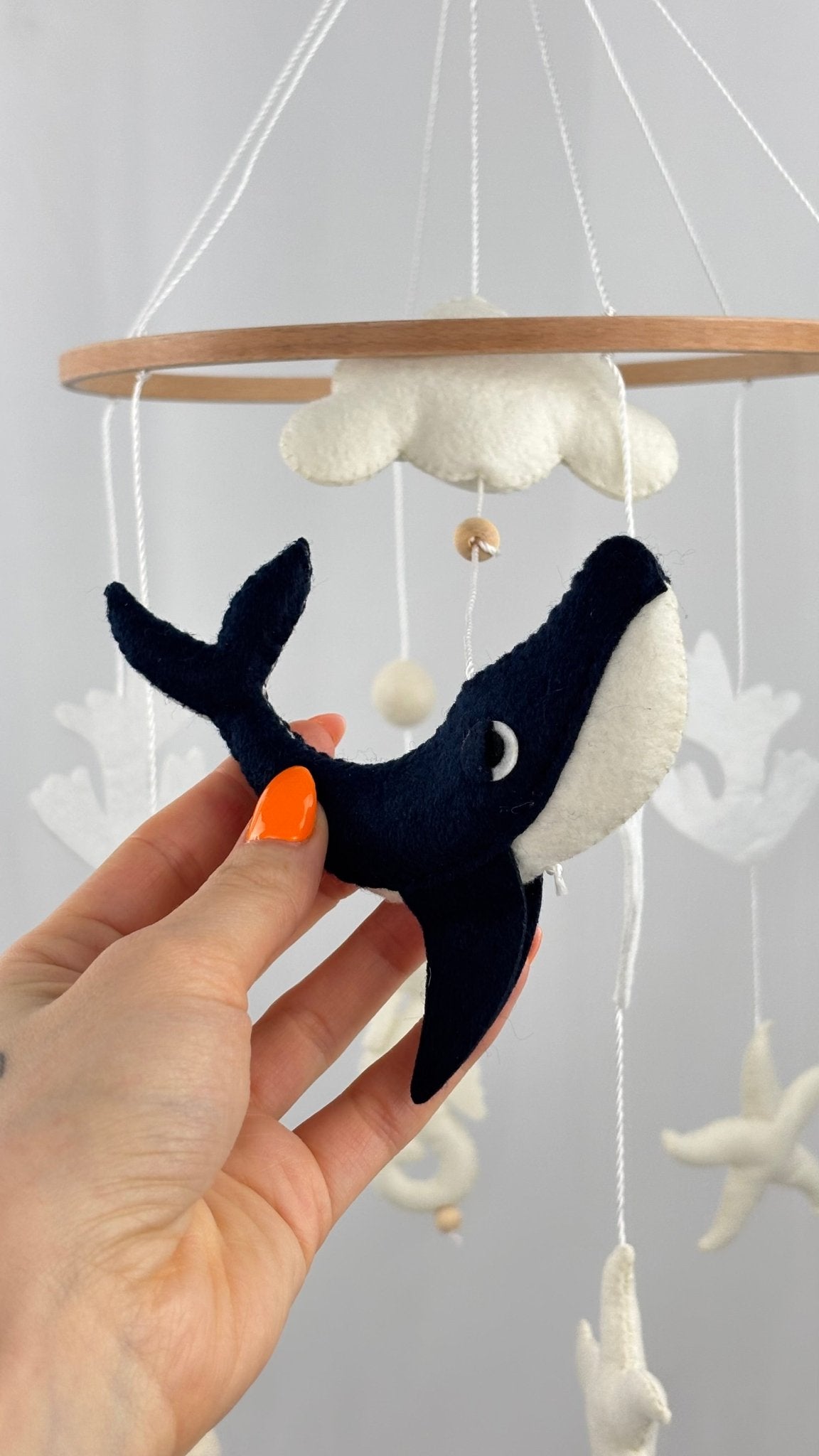 Ocean Whispers Cot Mobile with Felted Sea Creatures