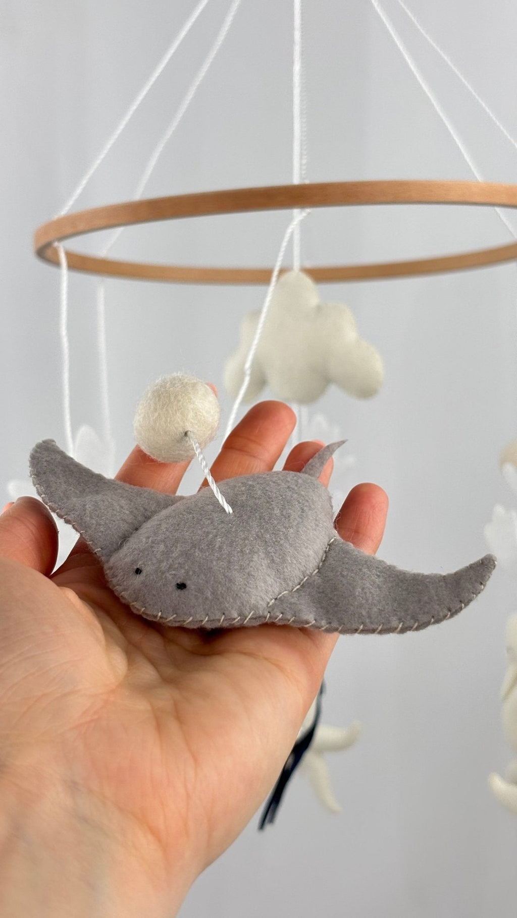 Ocean Whispers Cot Mobile with Felted Sea Creatures