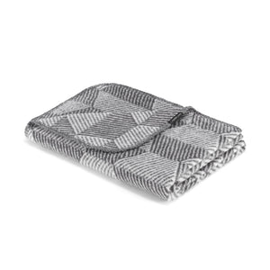 bold close-up of the labbvenn gray pet blanket's intricate linear and circular patterns
