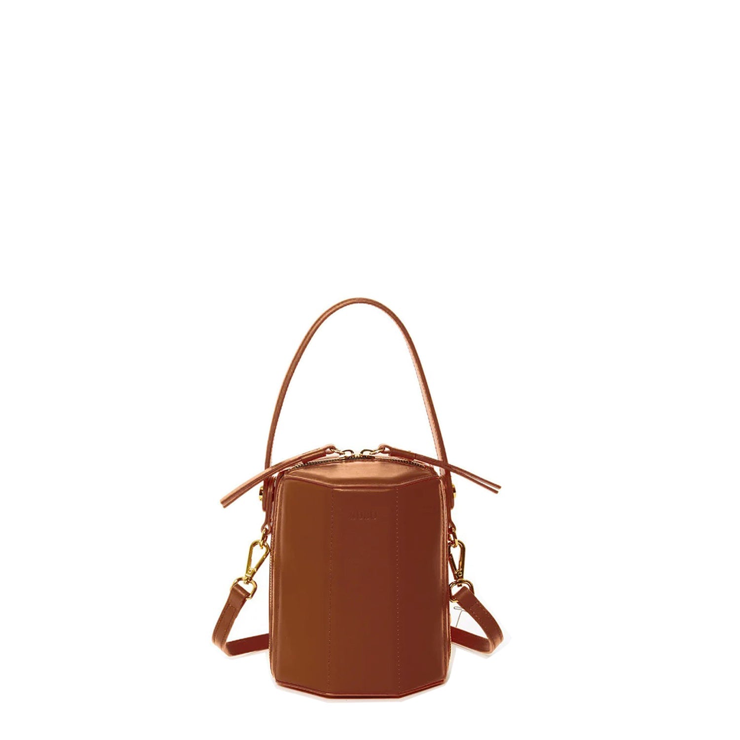 Brown Leather Bucket Bag Small Crossbody Purse