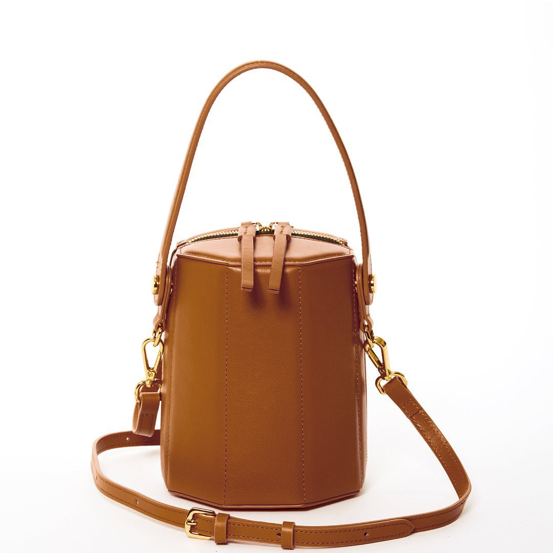 Brown Leather Bucket Bag Small Crossbody Purse