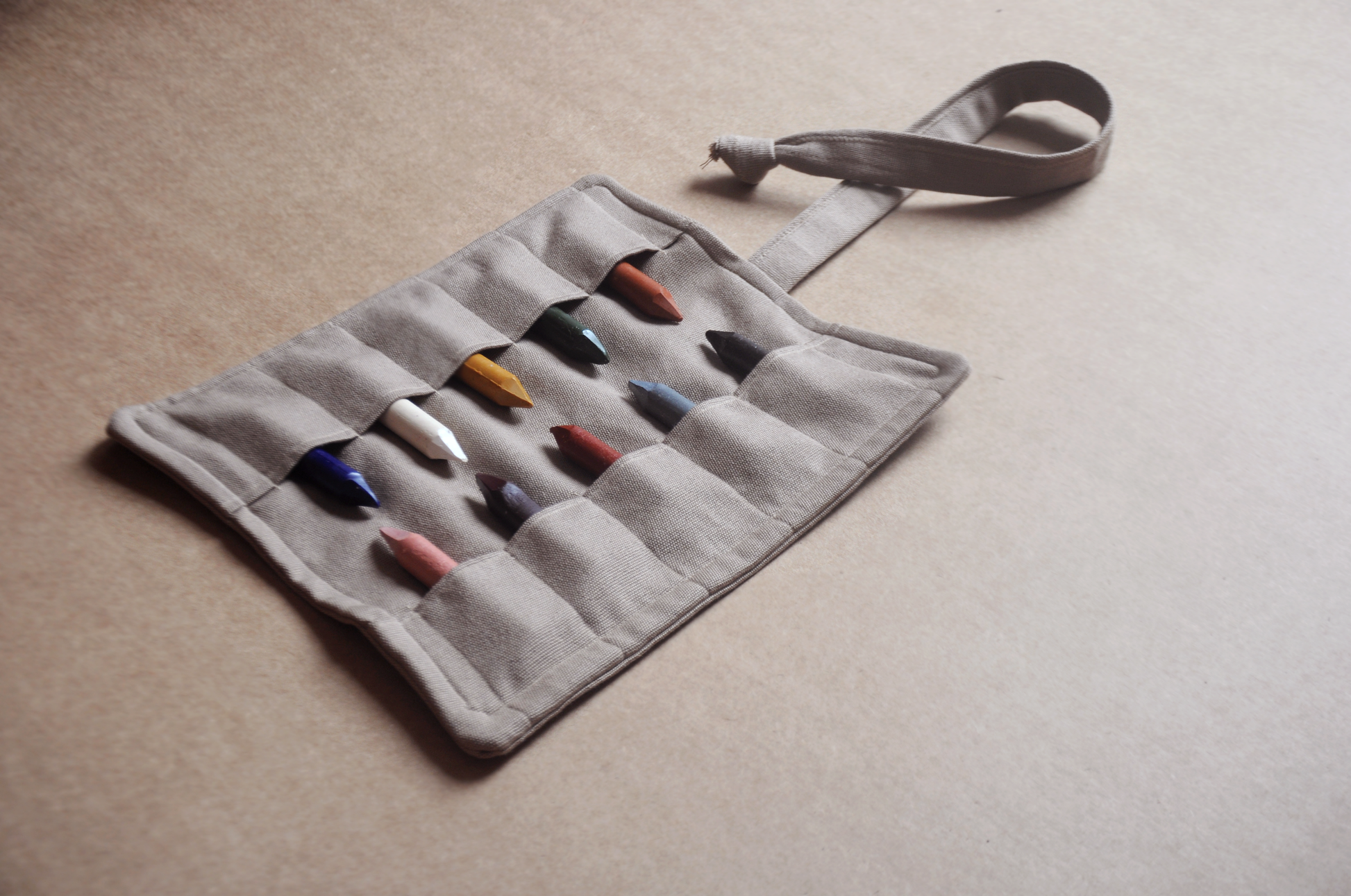 Natural Beeswax Oil Pastels Set of 10 in Cotton Roll