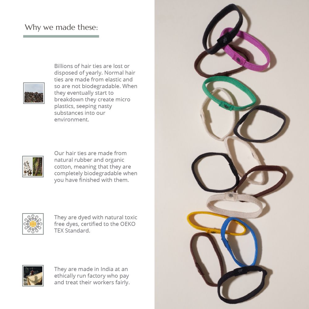 Organic Cotton Hair Ties 6 Pack Blonde