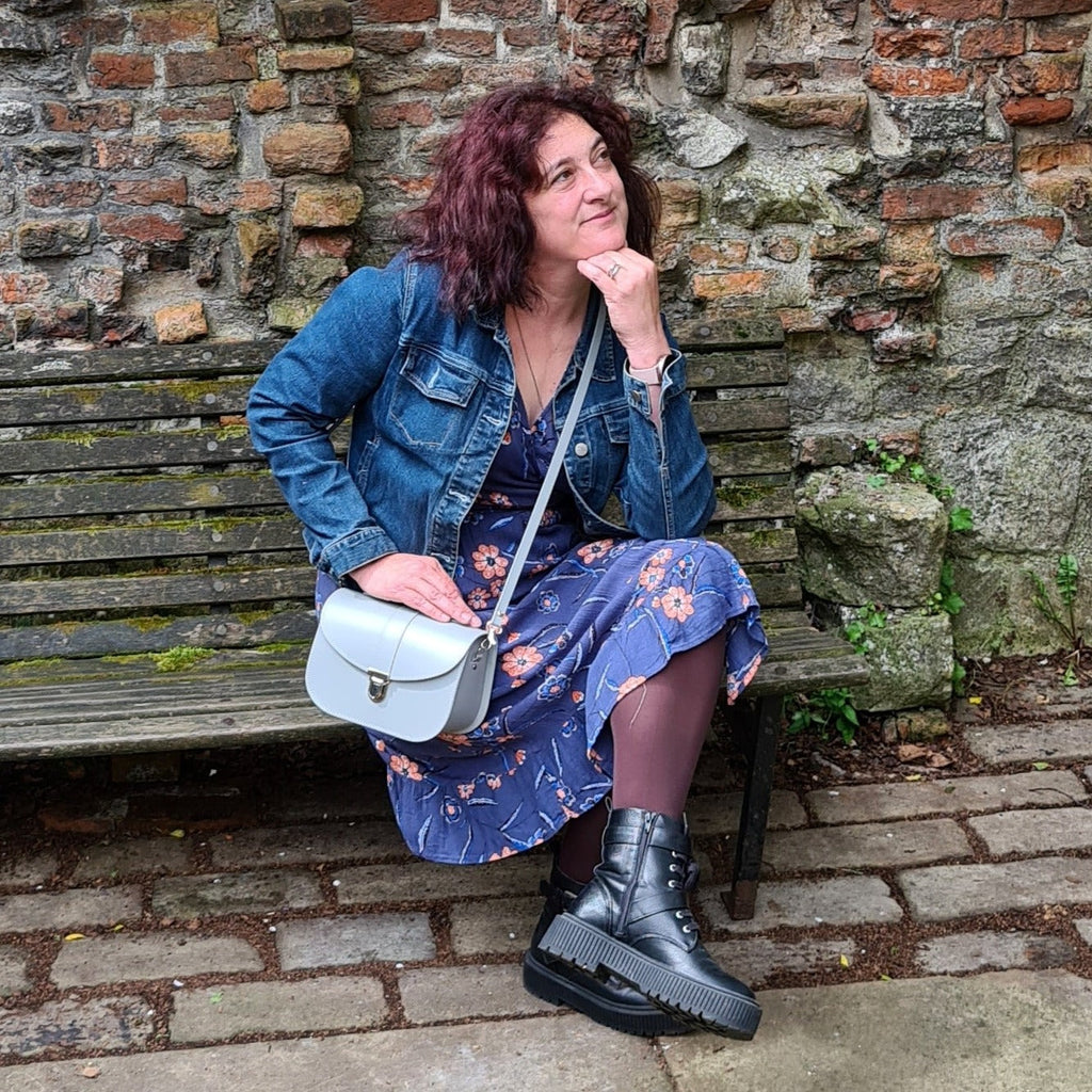 Olympia Handmade Leather Bag - Ghost Grey