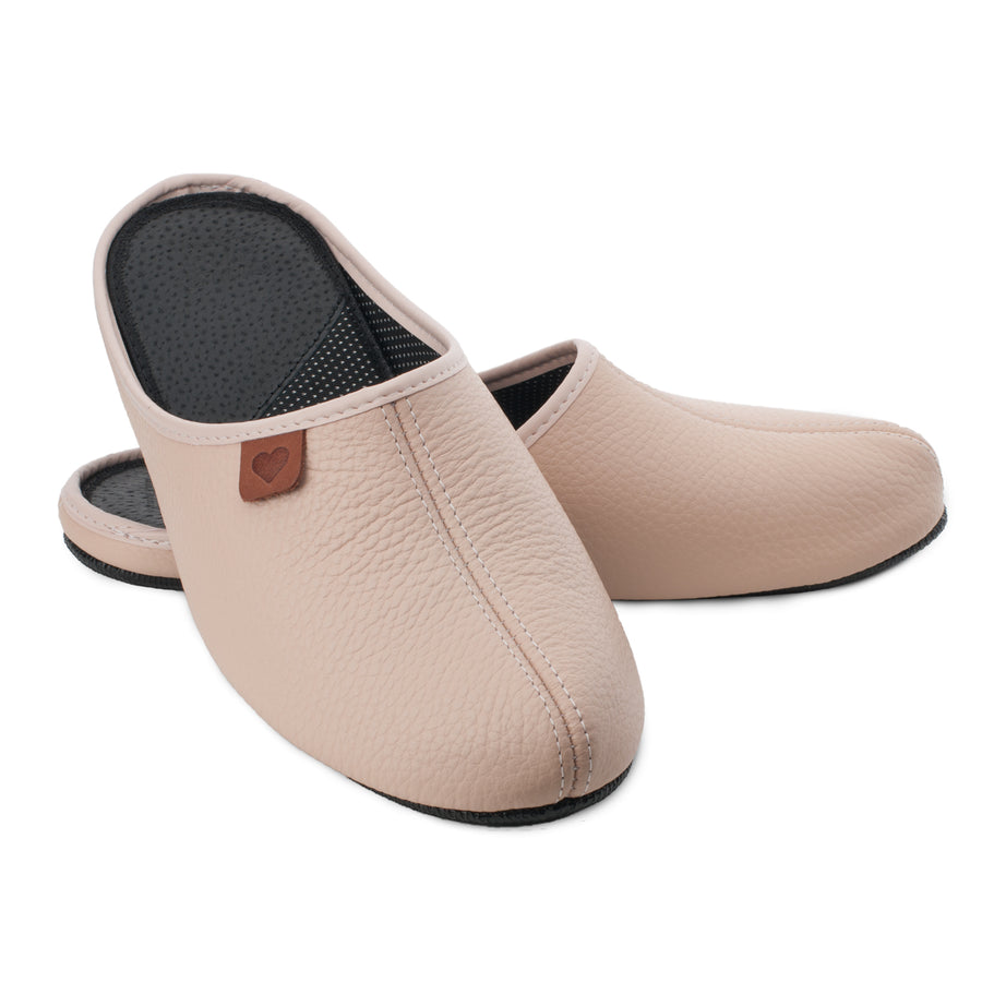 Classic Leather Indoor Slippers – Handmade Elegance & Comfort by Omaking at brixbailey.com