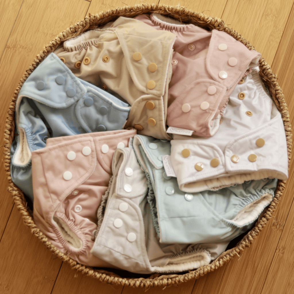 One Size Reusable Cloth Nappy in Dusty Blue