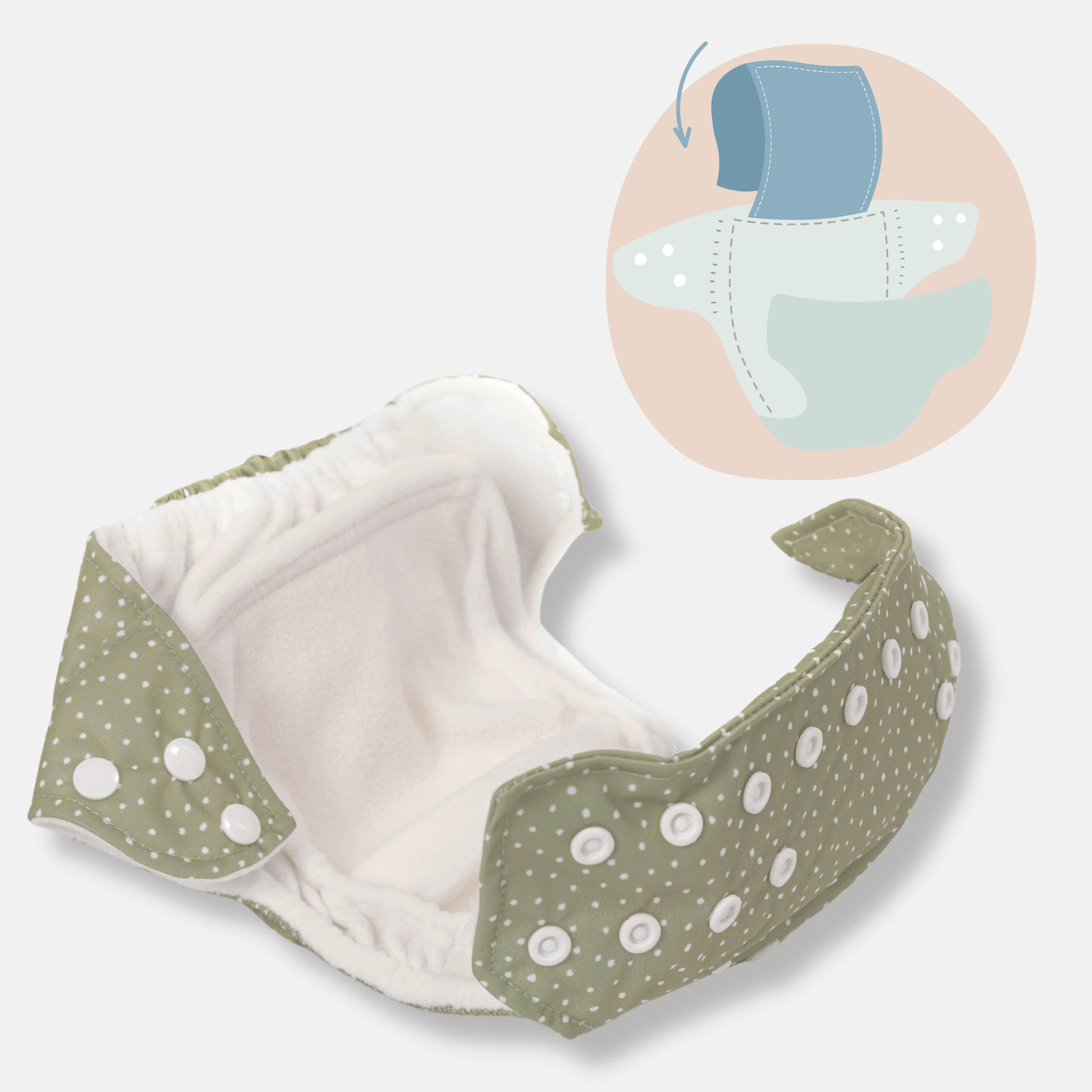 One Size Reusable Cloth Nappy in Dewkist
