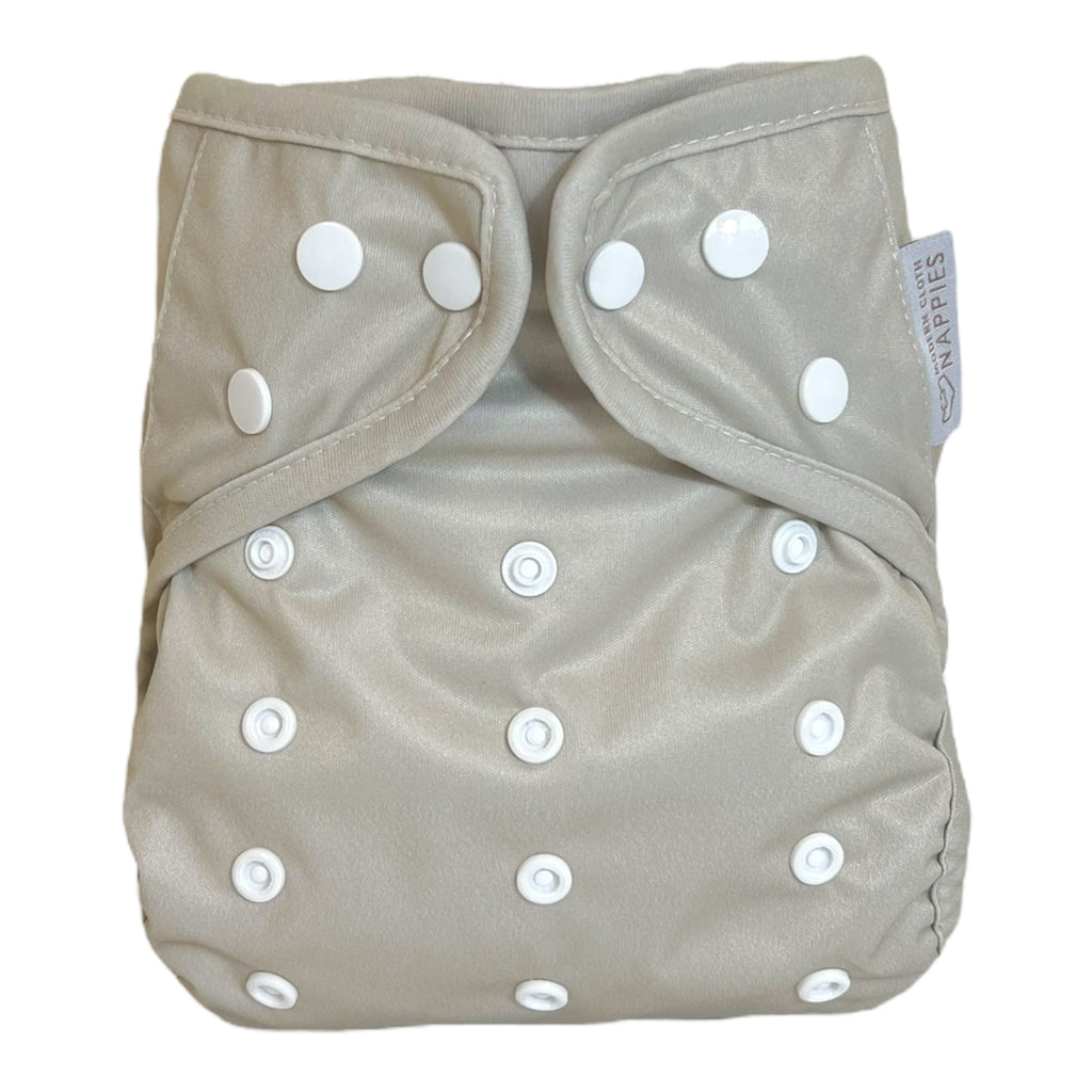 One Size Reusable Cloth Nappy Wrap in Grey Mist