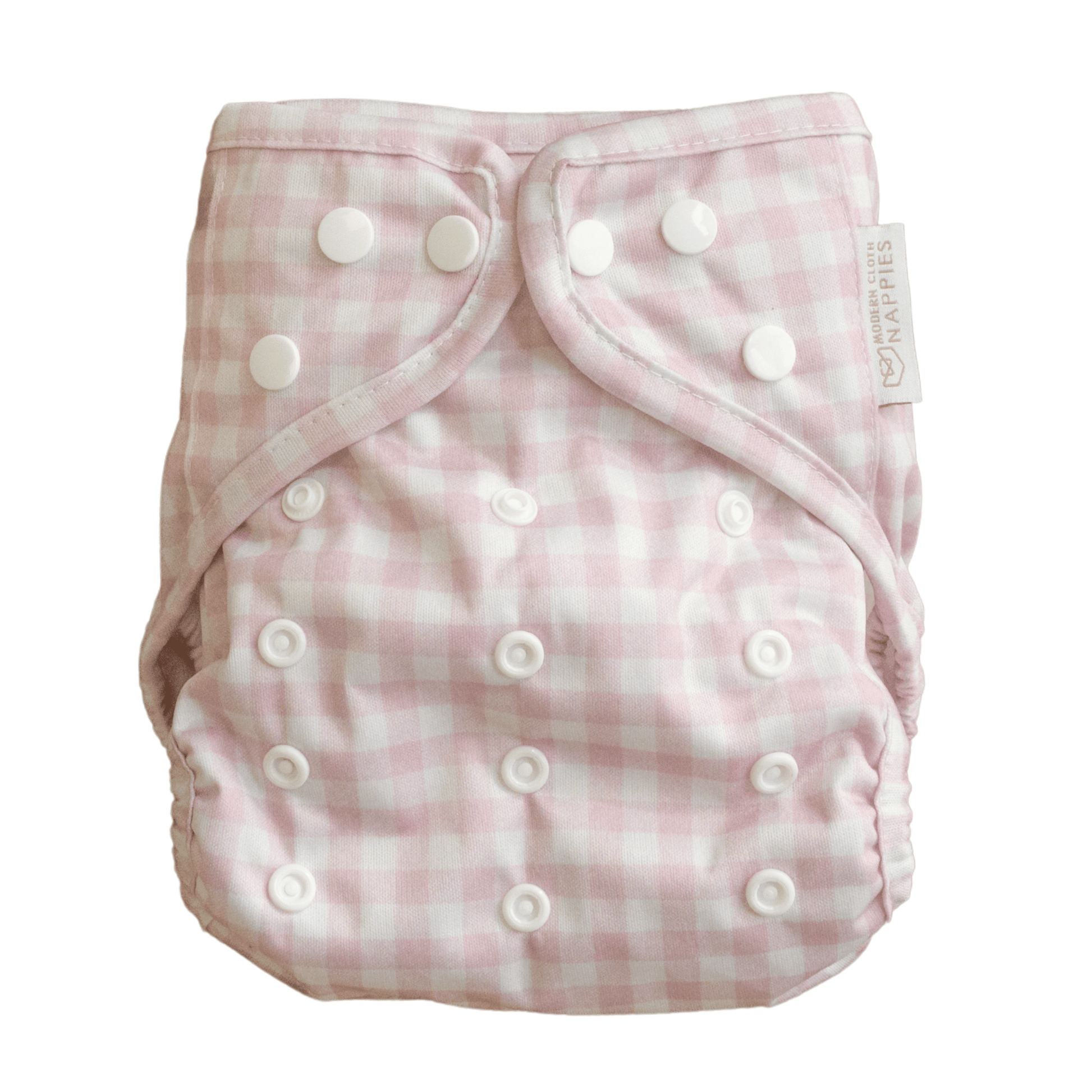 One Size Reusable Cloth Nappy Wrap in Rose Gingham