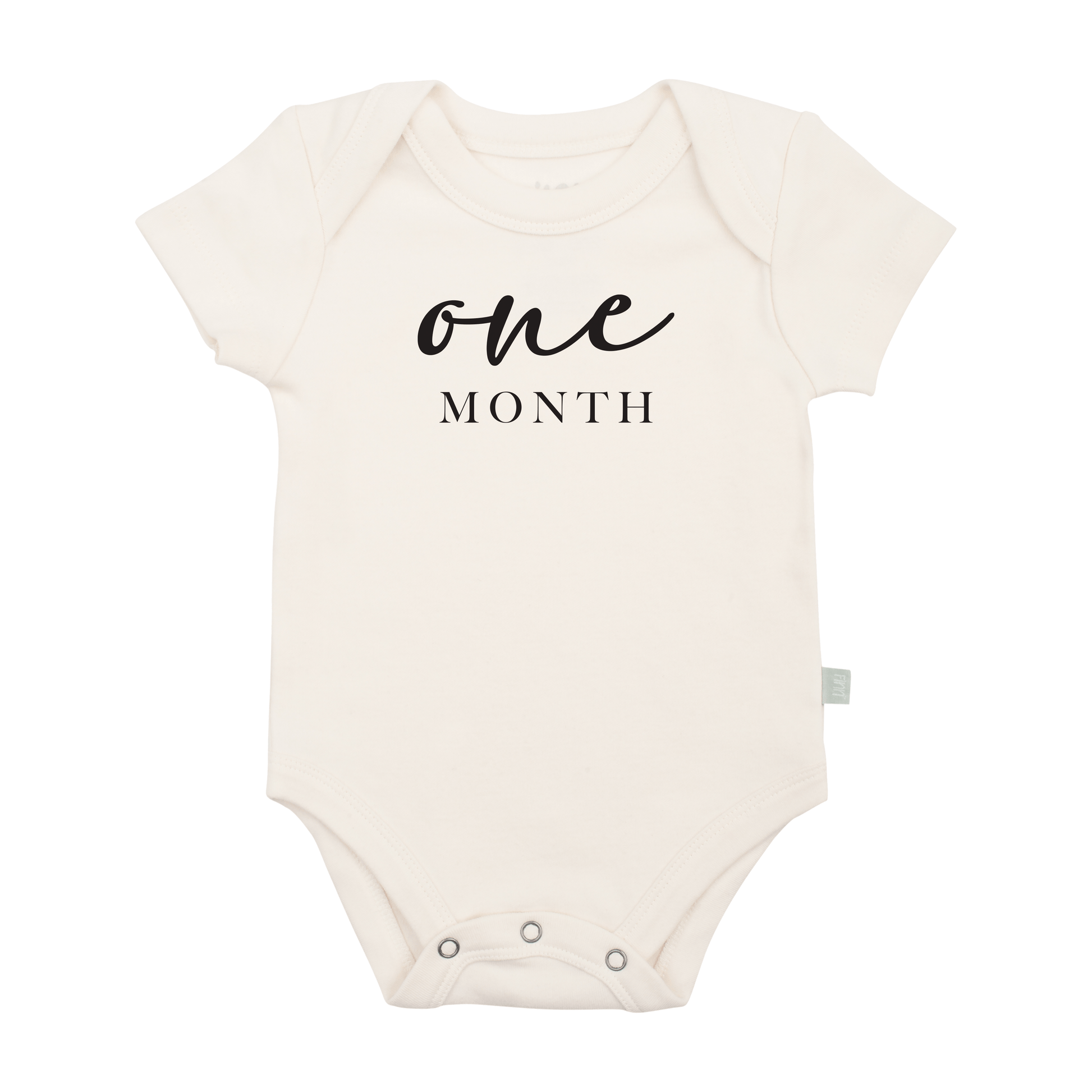 Graphic Bodysuit One Month Milestone Charcoal