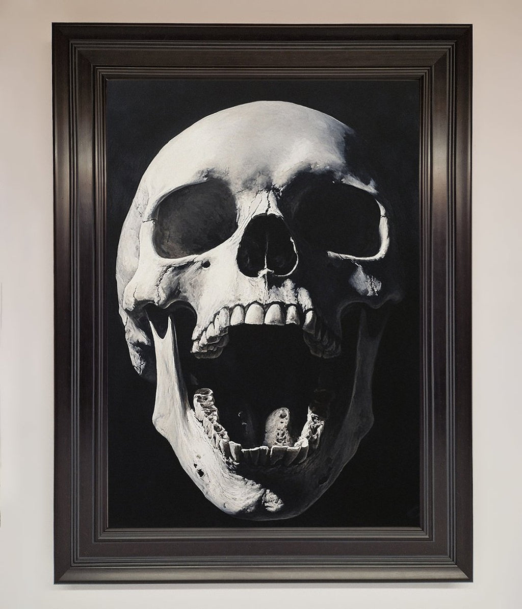 Open Mouth Skull Framed Poster