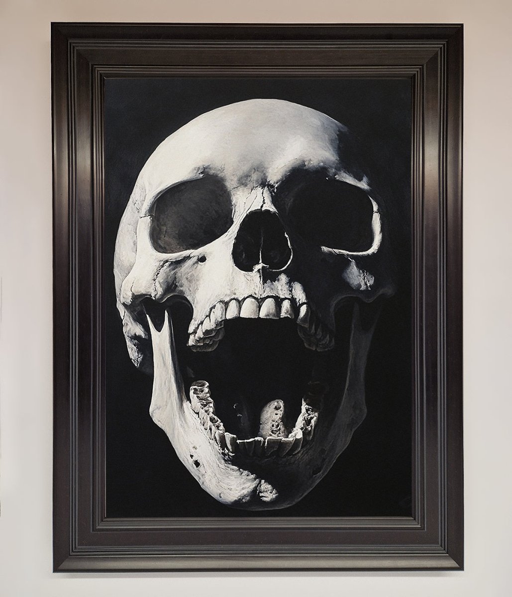 Open Mouth Skull Framed Poster