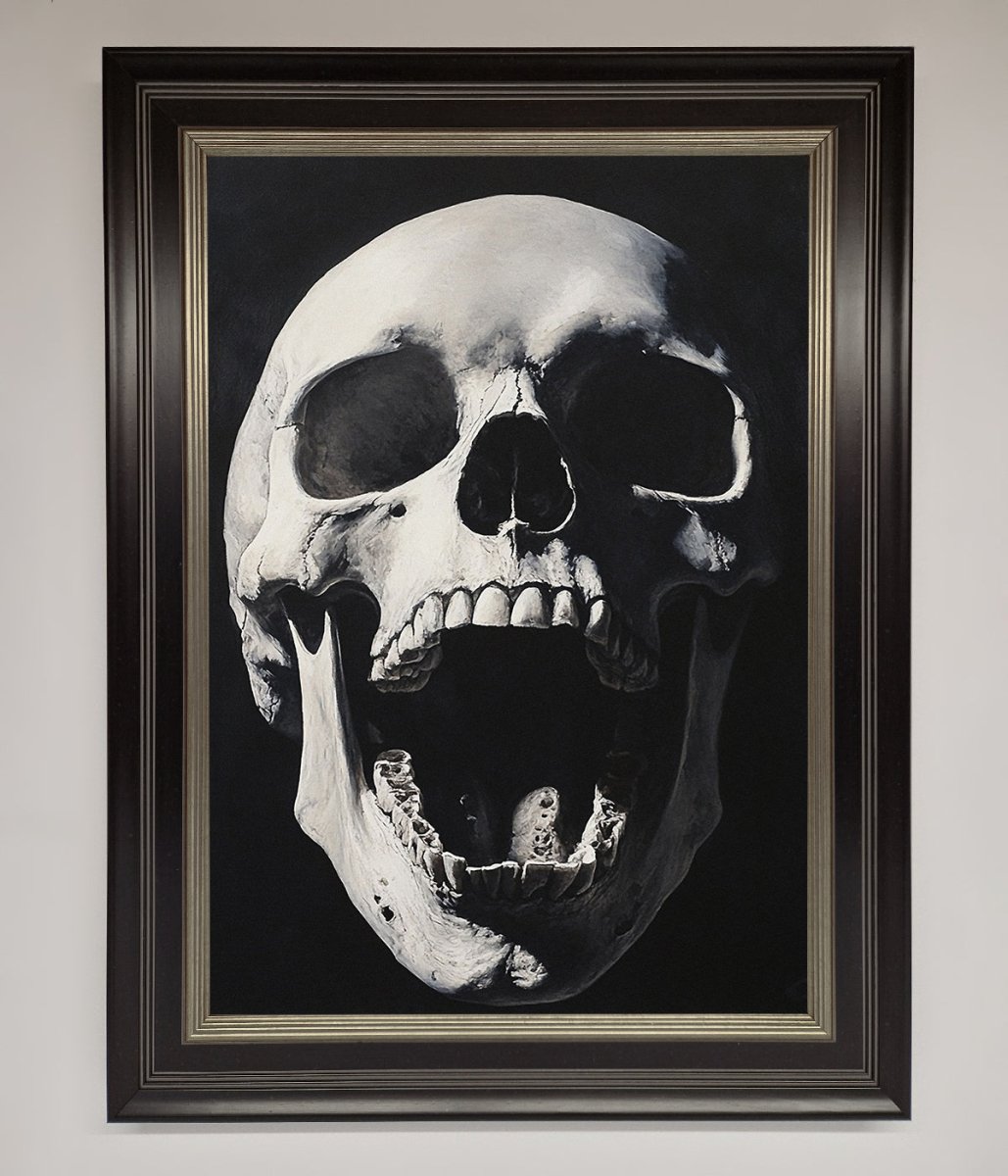 Open Mouth Skull Framed Poster