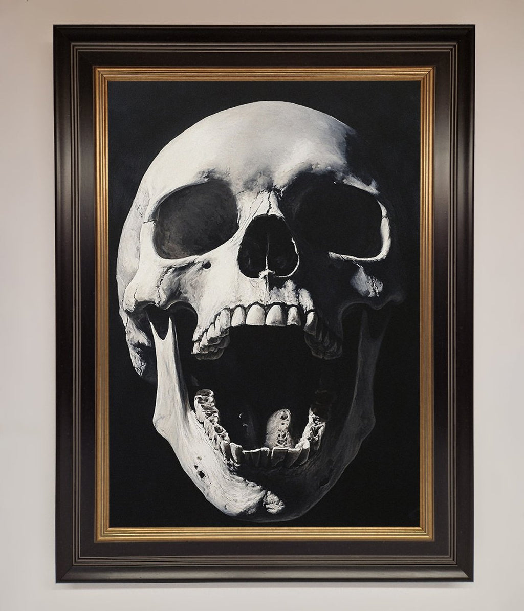 Open Mouth Skull Framed Poster