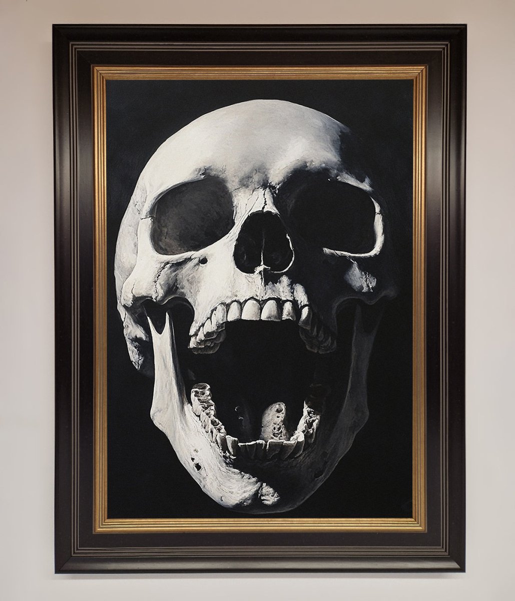 Open Mouth Skull Framed Poster