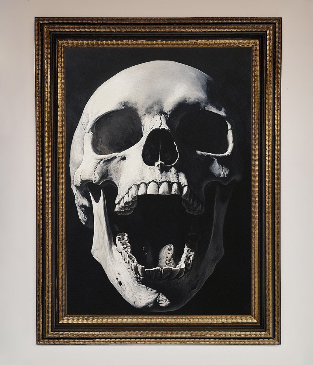 Open Mouth Skull Framed Poster