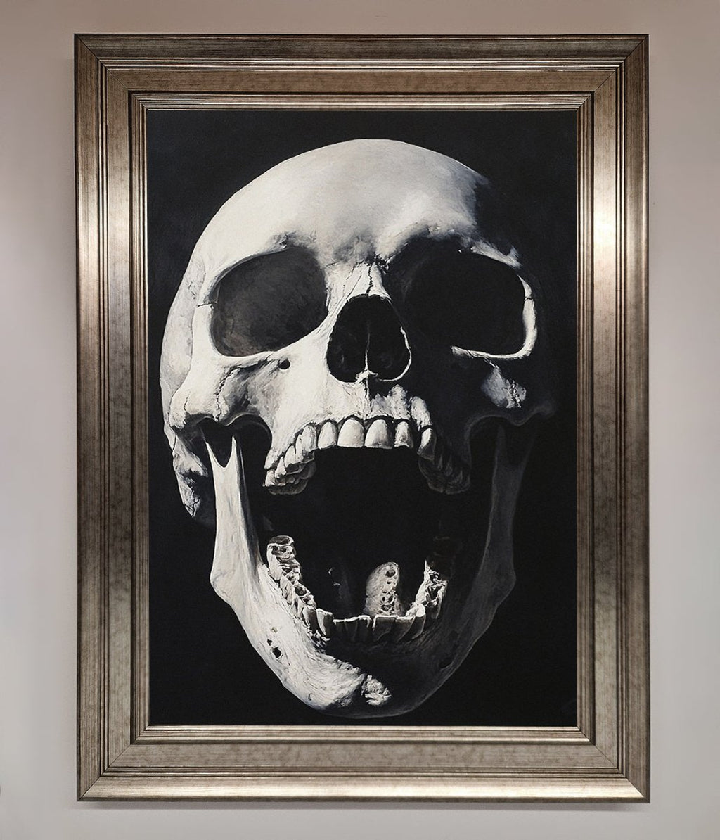 Open Mouth Skull Framed Poster