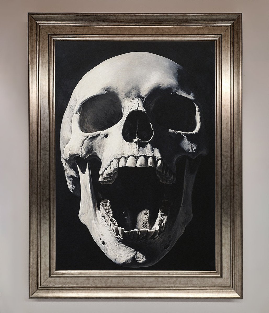 Open Mouth Skull Framed Poster
