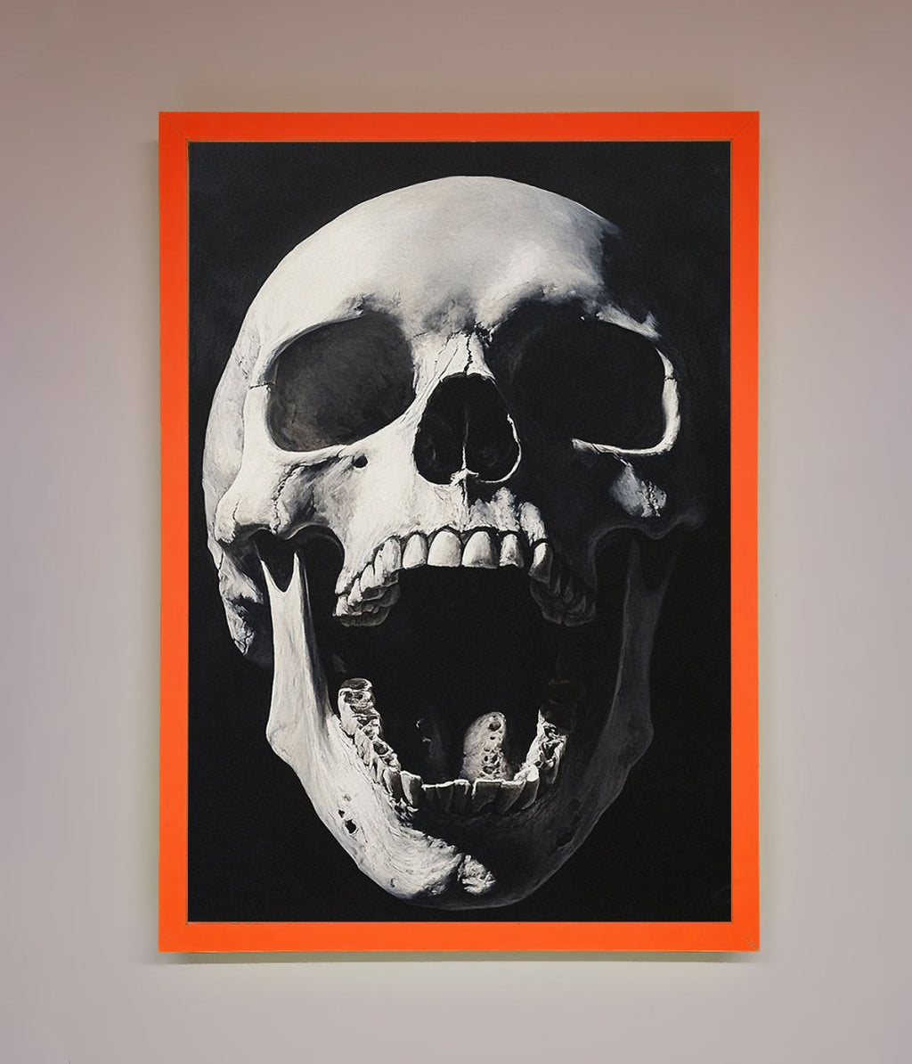 Open Mouth Skull Framed Poster