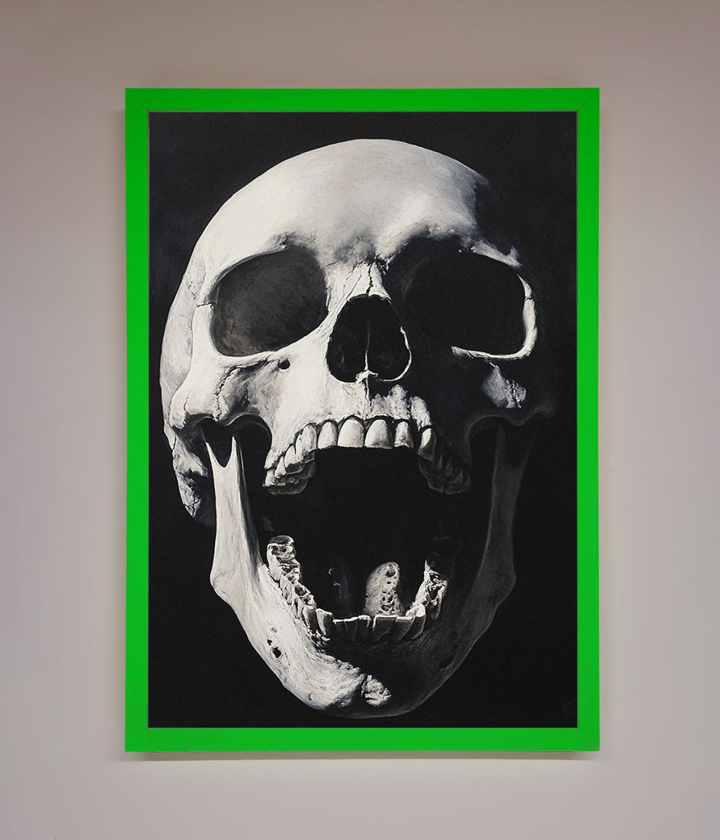 Open Mouth Skull Framed Poster