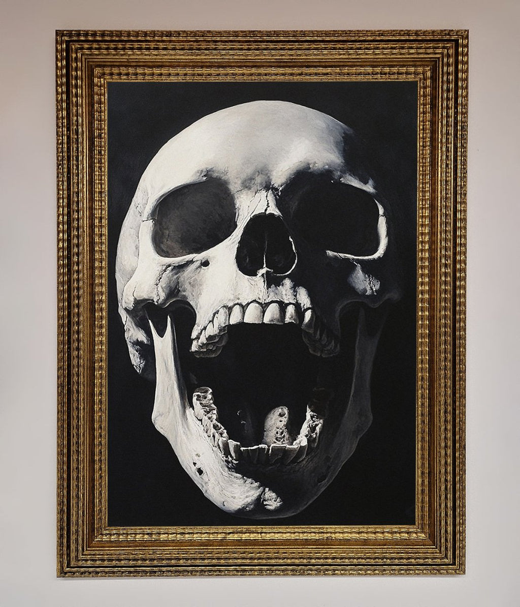 Open Mouth Skull Framed Poster