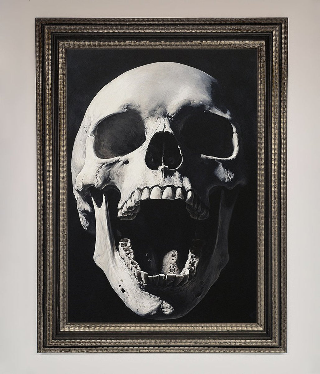 Open Mouth Skull Framed Poster