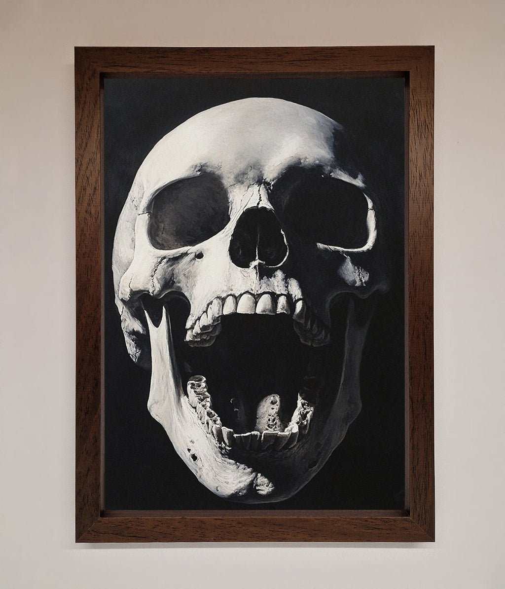 Open Mouth Skull Framed Poster