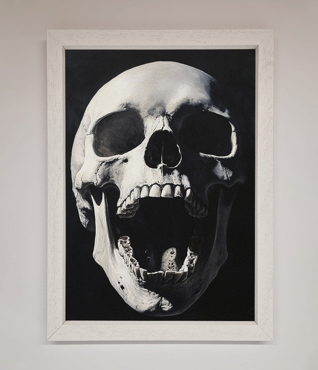 Open Mouth Skull Framed Poster
