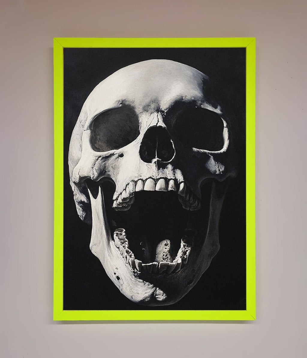Open Mouth Skull Framed Poster