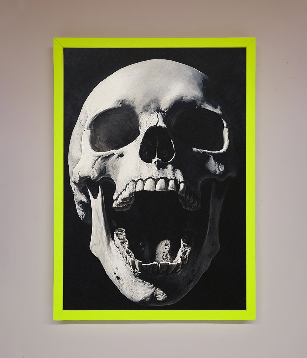 Open Mouth Skull Framed Poster