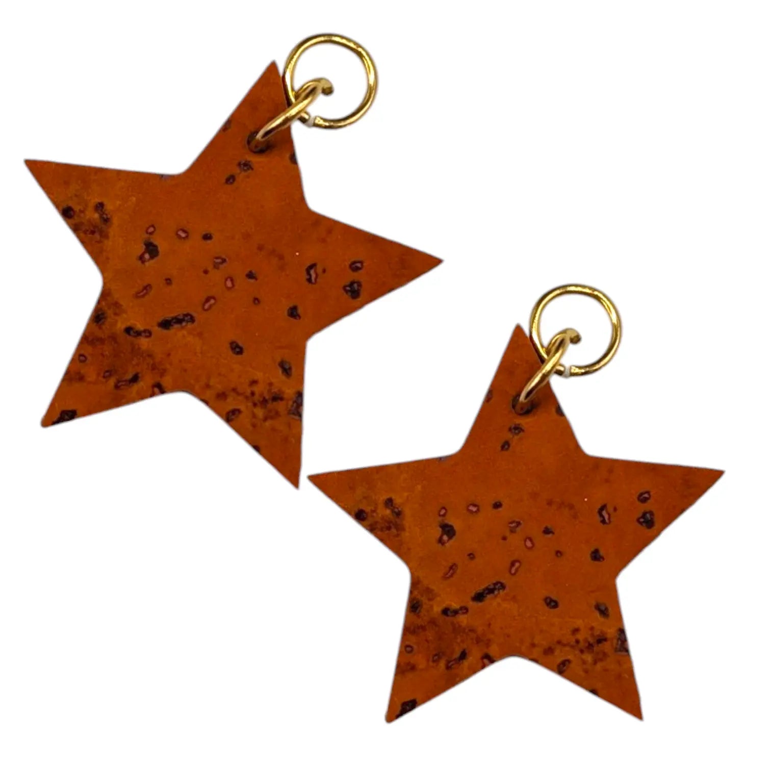 Orange and navy mini star cork charms