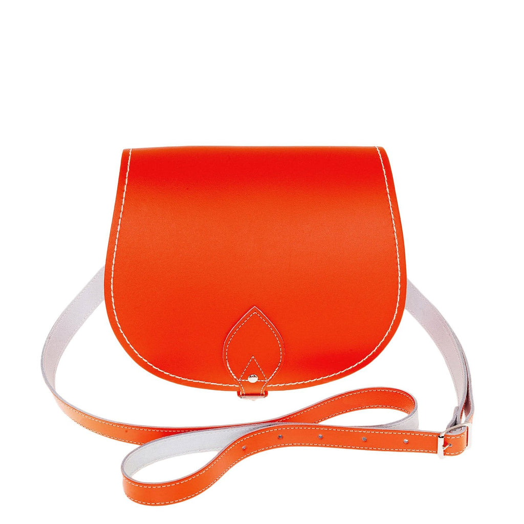 Handmade Leather Saddle Bag - Orange