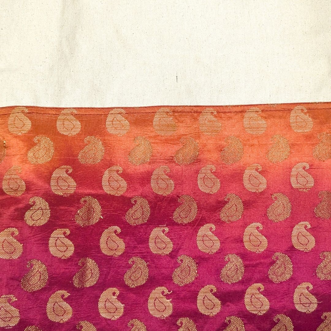 Half sari, half cotton tote bag, ethically handmade in India